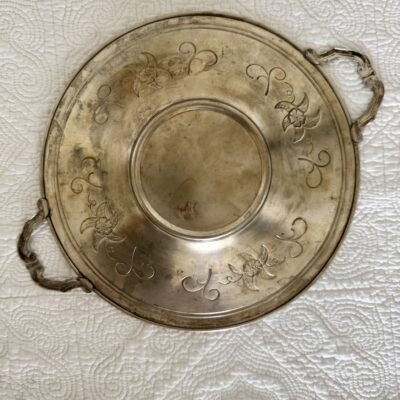 A lovely vintage tray with a decorative flower ornaments in typical Art nouveau style. Jugend fat