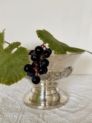 Footed Silver Bowl Grapevines - Image 2