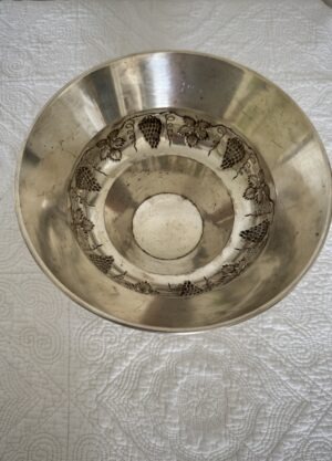 Footed Silver Bowl Grapevines - Image 4