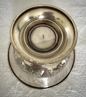 Footed Silver Bowl with Grapevines ornaments.