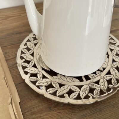 Cauldron Trivet Grape Motif - Tea Pot Trivet